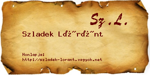 Szladek Lóránt névjegykártya