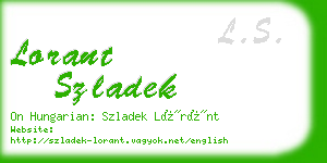 lorant szladek business card